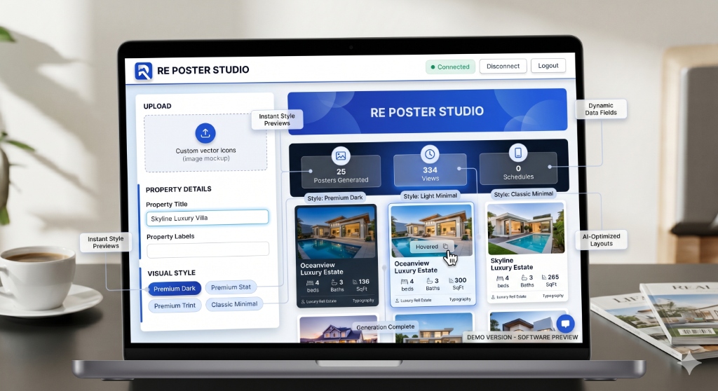 AI-generated luxury real estate poster example